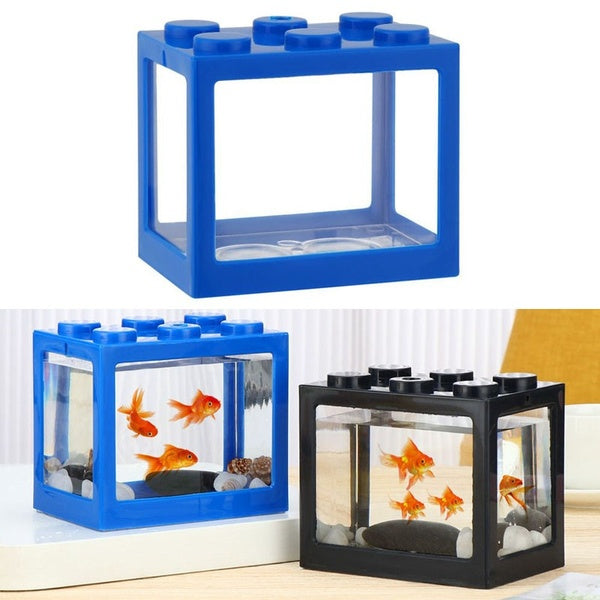 Mini blocs de construction empilables multicolores écologique créatif Aquarium poisson araignée réservoir petit Reptile Pet boîte décoration de la ma