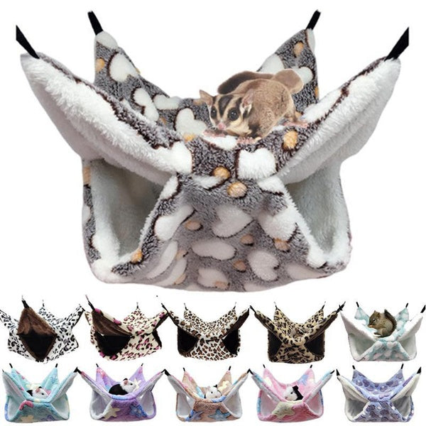 Hamster Cage cobaye accessoires en peluche chaud hamac pour Rat cobaye nid sac de couchage suspendu arbre lit Hamster accessoires