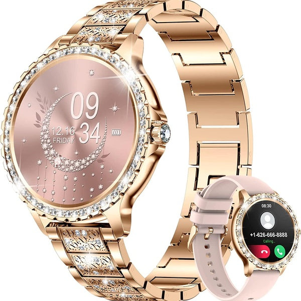 Montres intelligentes pour femme, écran 1,32" Fitness Tracker avec réponse-appel, suivi de la fréquence cardiaque-calories-SpO2 20 modes de sport pod