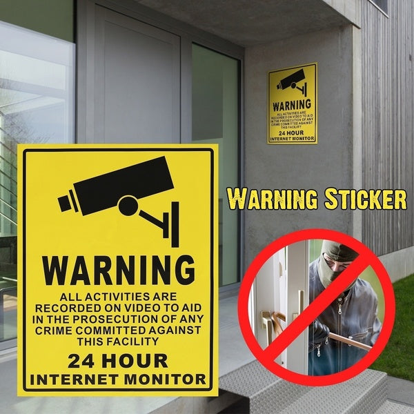 2019 NEW 24 HOUR SurveilIance Warning CCTV Camera Stickers Signs Decals 250MMx200MM