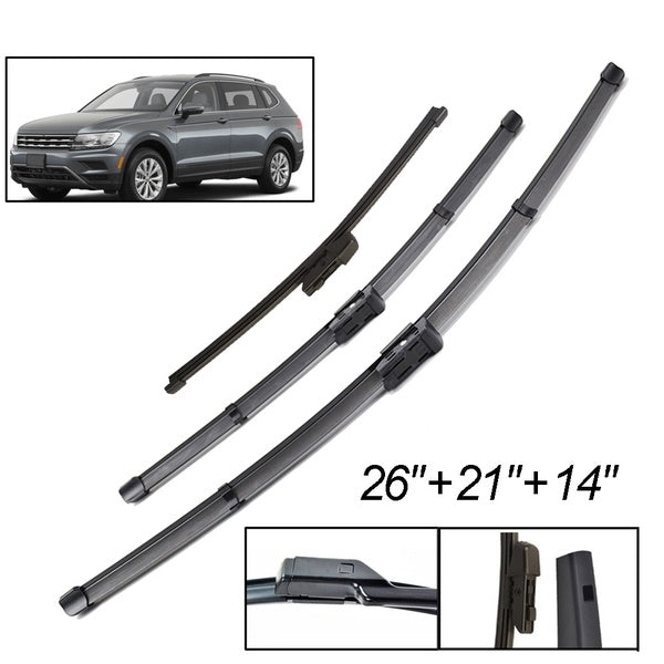 Misima 3Pcs-set Windshield Windscreen Wiper Blades Set For VW Tiguan MK2 Front Rear Window 2017 2018 2019 2020