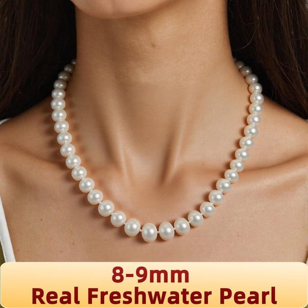Women's Classic Natural Pearl Necklace Beautiful Pearl Choker Necklace Jewelry