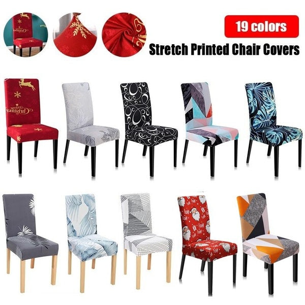 Top Quality Home Living Leaf Printed Dining Chair Covers Universal Size Stretch Spandex Chair Protector Slipcovers for Hotel Wedding Party Banquet Ch