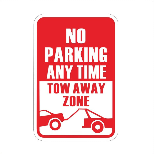 Fashion No Parking Any Time Tow Away Zone Sign Vinyl Helmet Decal Sticker