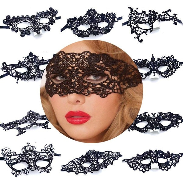 Holiday Cosplay Eye Mask Masquerade Party Half Face Mask Black Lace Shapeless Face Veil Halloween Celebration Gift