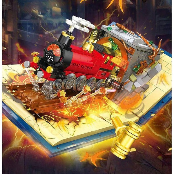 Express Train Model Building Block Hogwarts Express Bricks Toys Wizard World Monment Series 889pcs