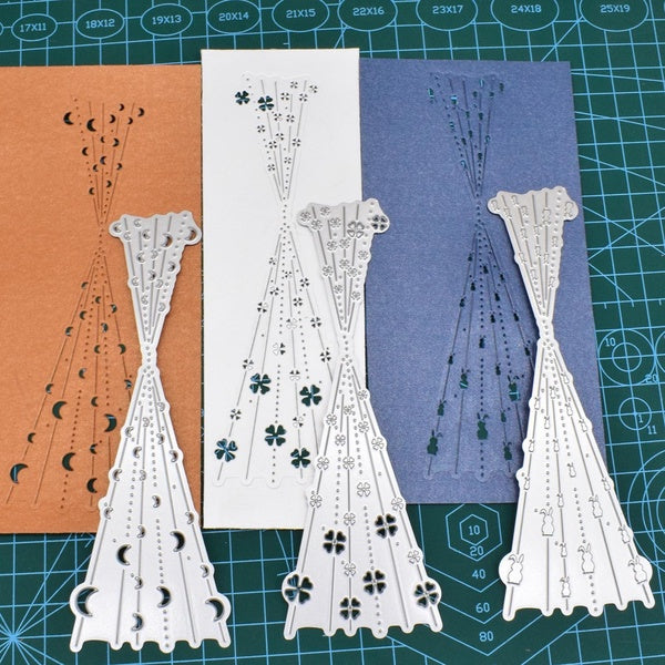 Nouveau rideau matrices de découpe dentelle indentations métal découpes pour bricolage Scrapbooking Album carte fabrication papier artisanat