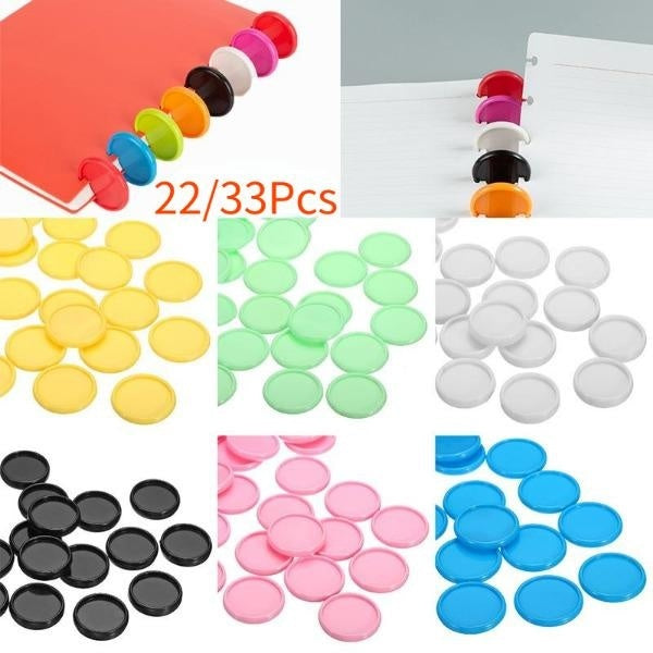 22-33Pcs Mushroom Hole Binding Clasp Notebook Disc Rings Plastic Disc Binders Ring Binder Book Binding Supplies Disc Planner