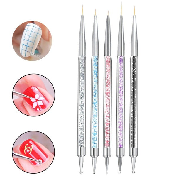 5PCS Nail Drawing Pen Brush Kits Liner DIY Art Tools Dotting Painting Decoration UV Gel Accessories Supplier