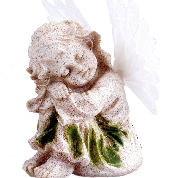 Bo-Toys Solar Powered Angel with Solar Fiber Optic Wings LED Garden Light Decor