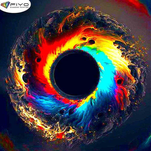 FIYO Colored Black Holes Diamond Painting Kits For Adults DIY 5D Diamond Mosaic Diamond Painting Home and Kitchen Fashion Canvas Pictures Wall Decora