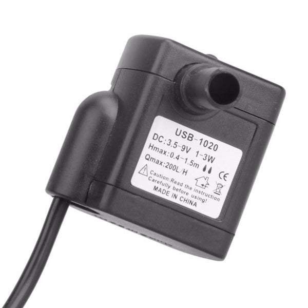 Micro Submersible Water Pump for Aquarium Fountain Pond Fish Tank Aquatic Acid-resisting Hydroponic DC 3.5-6V 3W USB Systems