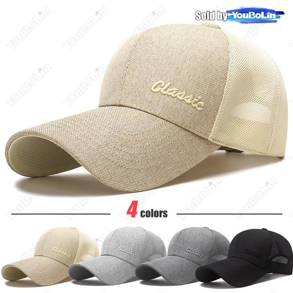 4 Colors Classic New Fashion Outdoor Sport Baseball Cap Casual Cotton Snapback Hats For Men and Women Breathable mesh extended brim Style Design