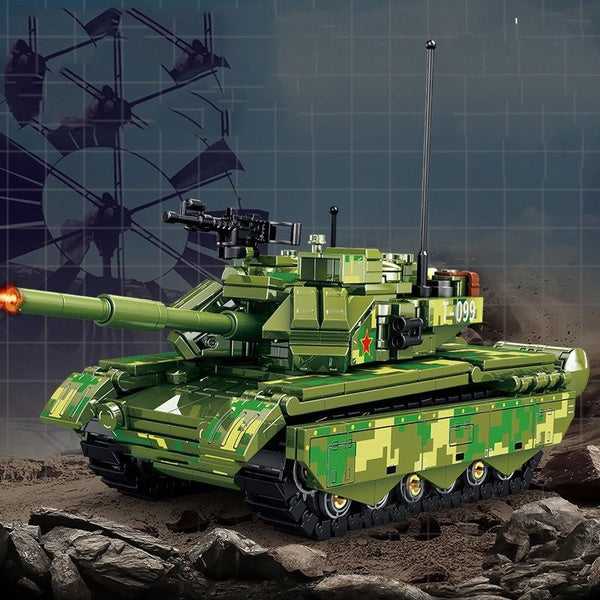 WW2 Military Model 99A Main Battle Tank Collectible Ornaments Building Blocks Bricks Toys Gifts