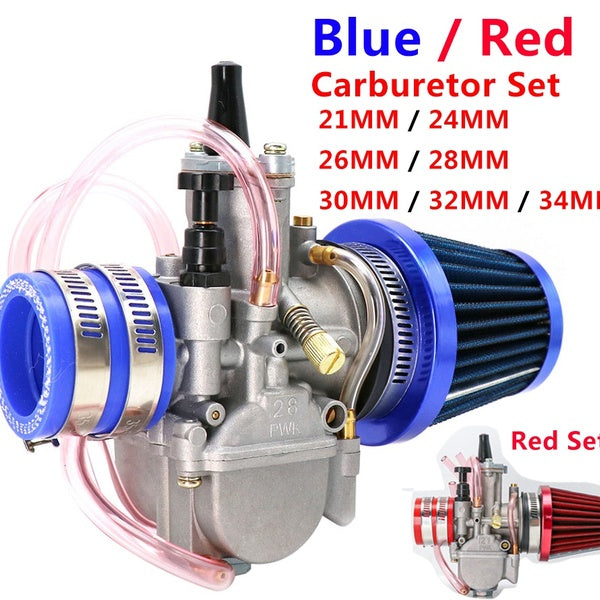 Motorcycle 21 24 26 28 30 32 34mm Carburetor Carb carburettor with Air Filter Intake Pipe Adapters for Scooter ATV UTV Off Road Racing