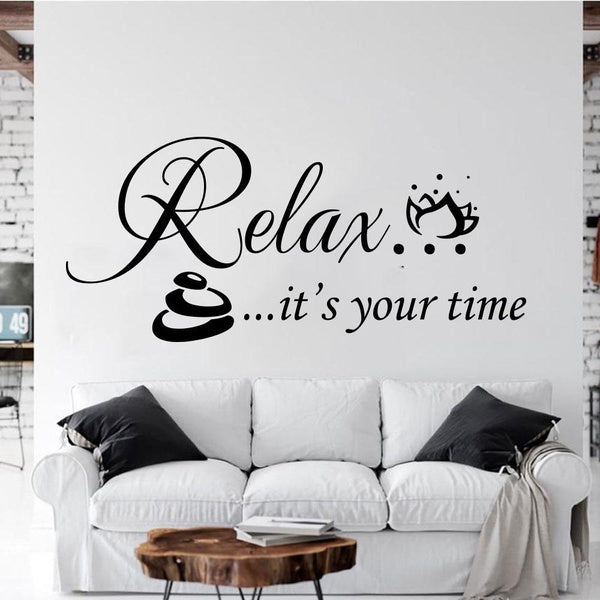 Beauty Spa Salon Wall Stickers Spa Beauty Salon Relax It's Your Time Wall Sticker Bathroom Yoga Studio Massage Home Decor