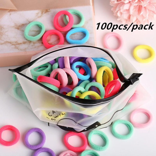 100pcs High Elastics Hair Holders Rubber Bands Hair Accessories Girl Women