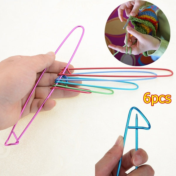 6pcs-set Aluminum Alloy Knit Holders Knitting Needles Markers Craft Crochet Hook Locking Stitch