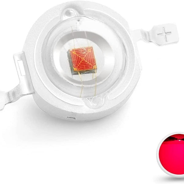 Chanzon 10 pcs Puce LED Haute Puissance 3W Rouge Profond Plante Élèvent la Lumière (650nm-660nm - 400mA-500mA - DC 2V-2.2V - 3 Watt) SMD COB Composan