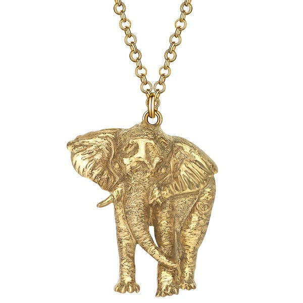 Alloy Plated Antique Elegant Jungle Elephant Necklace Pendant Mental Animal Jewelry For Women Girls Teen Charms Gift Souvenir Gifts