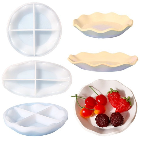 DIY Wave Shape Plate Dish Resin Molds Silicone Moulds for Epoxy Resin Handmade Home Table Decoration Craft Making Tools