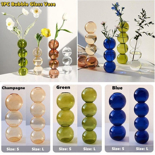 1PC Bubble Glass Vase Creative Hydroponic Transparent Spherical Vase