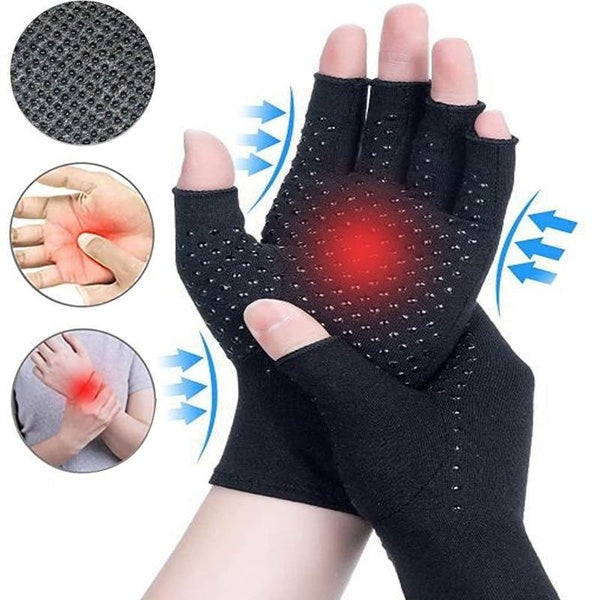 2-1 Pairs Half Finger Rheumatoid Compression Hand Glove for Osteoarthritis Arthritic Joint Pain Relief Gloves Healthcare Gloves Gloves for Men Women