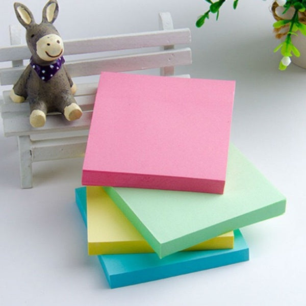 100pcs-lot Office Stationery Sticky Notes Square Soild Color Memo Pad Sticker Notepad Bookmark Point It Marker Memo Sticker Paper