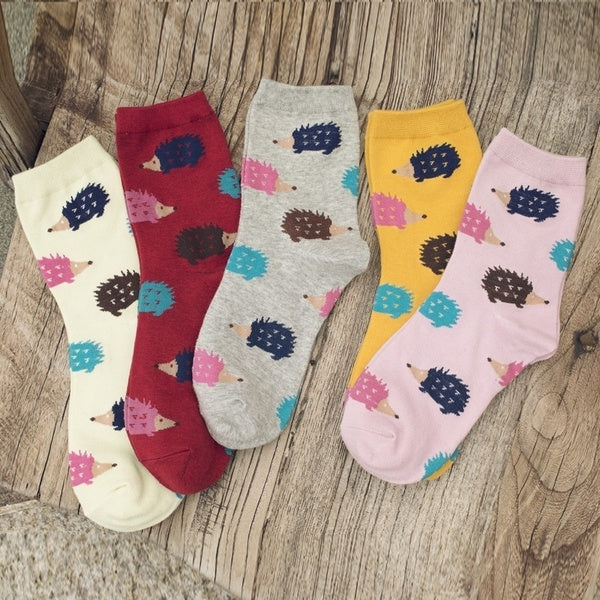 1 Pair Comfortable Warm Winter Autumn Socks Casual Sock Hedgehog Design Women Cotton Socks