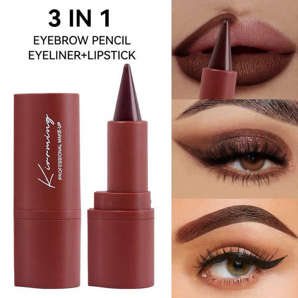 Two in one eyeliner lipstick 4-color waterproof durable matte eyeliner