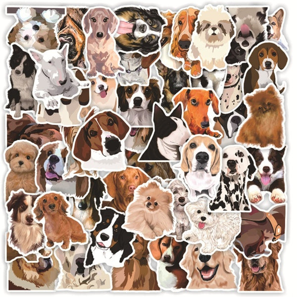 10-25-50pcs Cute Dog stickers Animal Cartoon dog graffiti Stickers for DIY Luggage Laptop Skateboard Motorcycle Bicycle Stickers