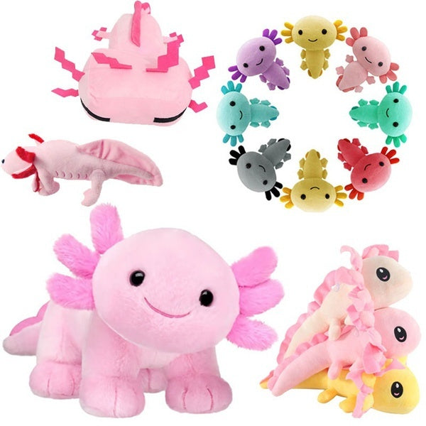 New Stuffed Animal Plush Toys Pink Axolotl Plushie Doll Kids Birthday Christmas Gift Home Decoration Pillow