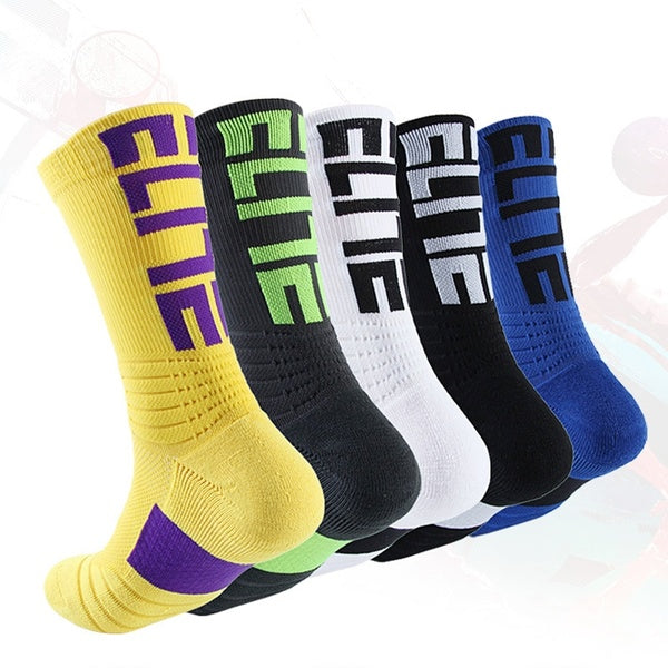 Men's Socks Basketball Socks Letter Terry Thick Slip Sports Socks Skateboard Stockings