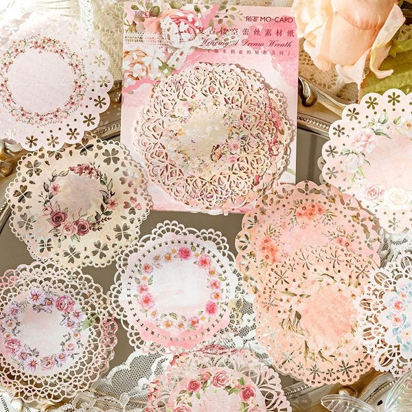 10Pcs-Pack Vintage Hollow Lace Series Decoration Paper Perfect for Journal Scrapbooking DIY Supplies