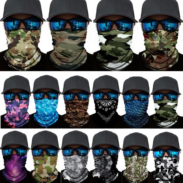Skull Camo Neck Gaiter UV Protetion Outdoor Face Scarf Magic Headwear for Ski Fishing Cycling Bicycle Tube Bandana