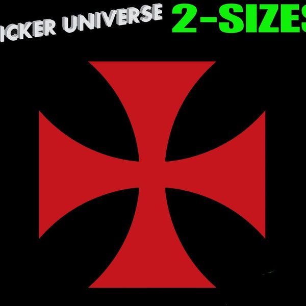 Christian Cross Pattee Knights Templar Car Window Decal Bumper Sticker Jesus