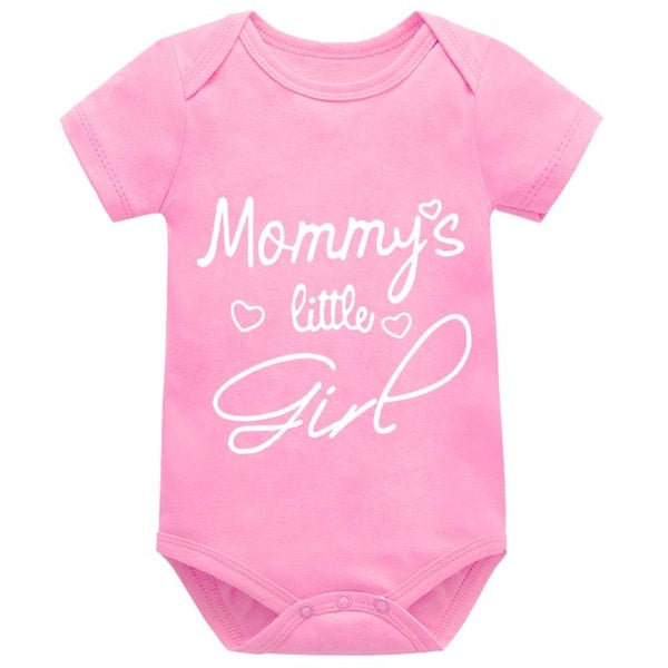 Mommy's Little Girl Baby Girl Onesie,Graphic Baby Bodysuit,100% Cotton Baby Jumpsuit Rompers,Short Sleeves Babygrow,Infant One-piece Vest Clothes for