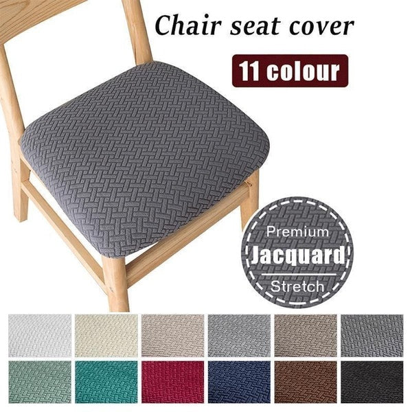 Jacquard Stretch Dining Chair Seat Cover Removable Anti-dirty Seat Cushion Slipcover For Kitchen Dining Room Wedding Banquet