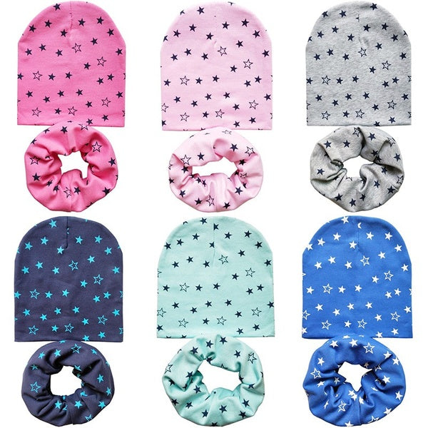 Baby Hat Scarf Set New Autumn Infant Hat Baby Hat with Scarf Kids Hats for Girls Winter Baby Cap Boys Cotton Scarf Warm Neck Scarf Children Beanies C