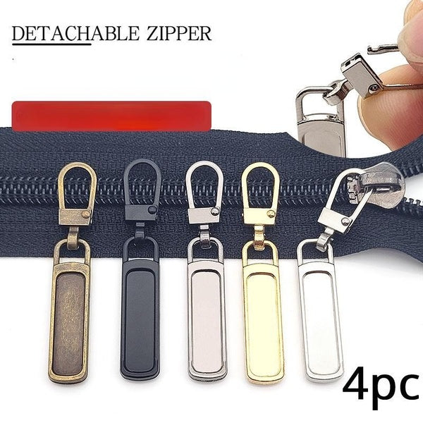 4 pièces sans outil métal fermeture éclair tête tirer pièce détachable réparation sac vêtements spécial petit trou tirer serrure tirer pendentif pièc