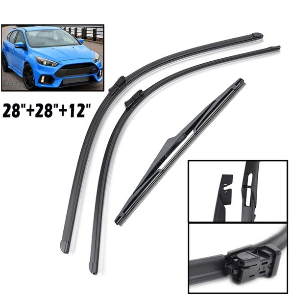 Xukey 28" 28" 12" Front Rear Windshield Wiper Blades Set For Ford Focus 3 Hatchback Estate 2011 2012 2013 2014 2015 2016 2017