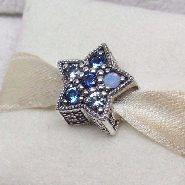 Perle de charme étoile brillante en argent sterling 925 pour bracelet et collier européens