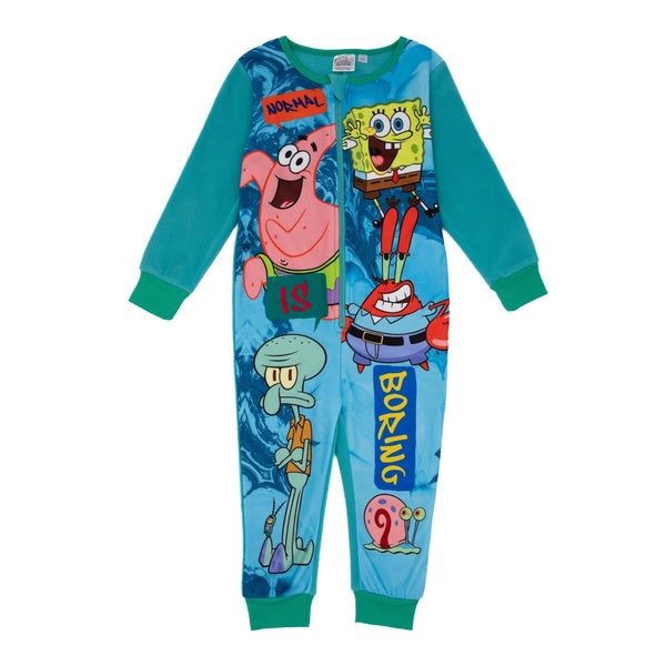 SpongeBob SquarePants Childrens-Kids Normal Is Boring All-In-One Nightwear