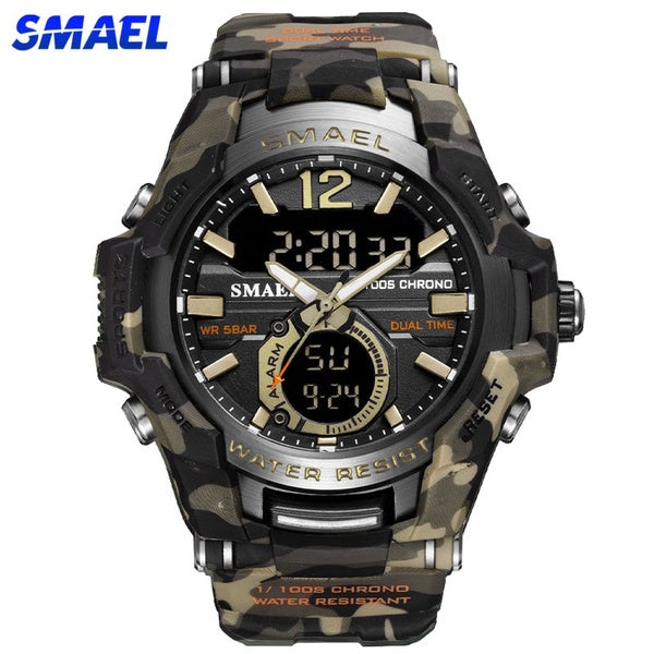 Nouveau Sport militaire SMAEL hommes montre étanche haut marque de luxe analogique numérique montre-bracelet à Quartz hommes double affichage Date mo