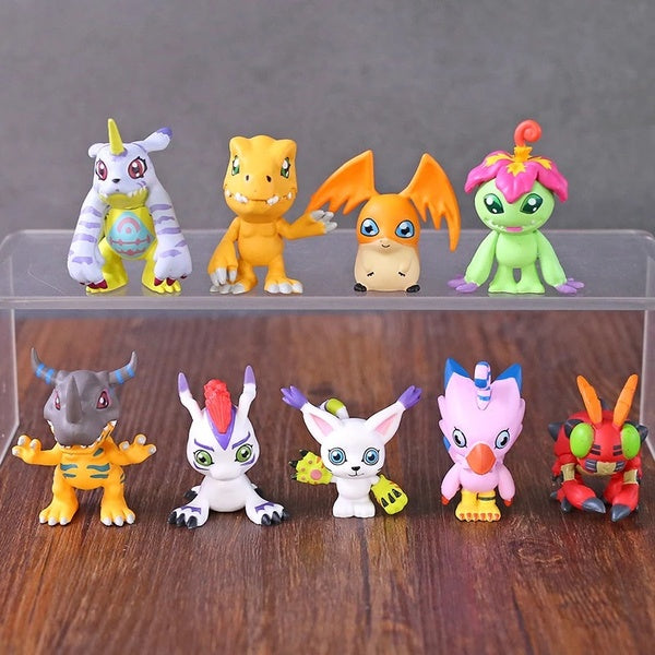 9pcs-set Digimon Adventure Agumon Gabumon Palmon Gomamon Patamon Tailmon Figures Decoration Toys Dolls