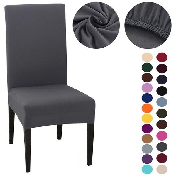 6-4-2-1pcs Chair Cover Detachable Thin Solid Stretch Chair Cover Banquet Seat Cover Washable Slipcovers Home Hotel Supplies Gifts