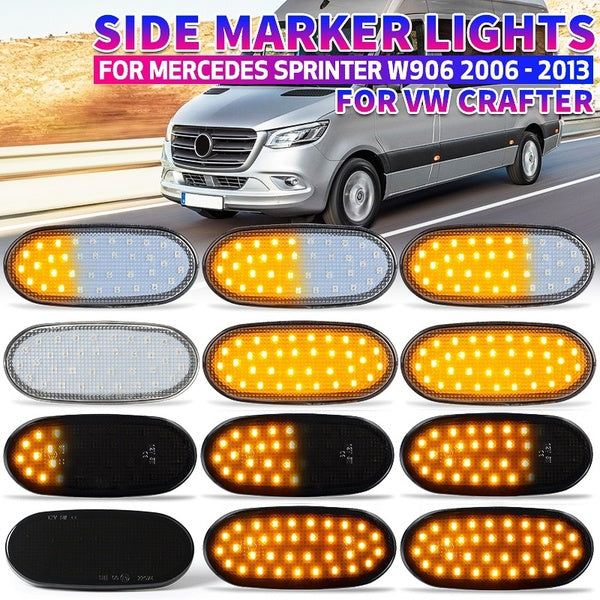 2x Sequential LED Side Marker Light Blinker For Mercedes Sprinter W906 VW Crafter