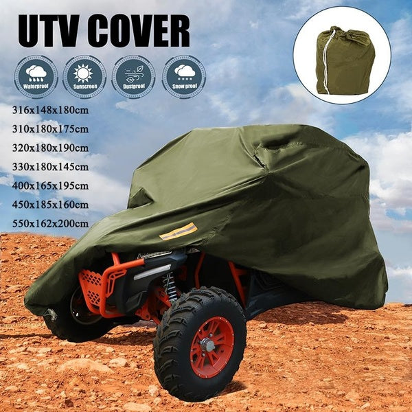 X AUTOHAUX Universal Waterproof 210D UTV ATV Cover Quad Bike Outdoor Anti-UV Rain Snow Dustproof Protection Full Covers with 4-6 Seater for Polaris R