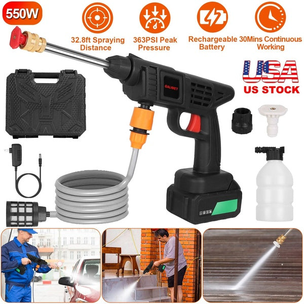 Cordless Pressure Washer Portable Electric Power Washer High Pressure Water Sprayer 363PSI Car Washer Cleaner with 12000mAh 48V Rechargeable Battery