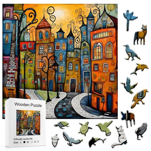 BD urbaines, puzzles en bois, immeubles de grande hauteur, puzzles pour enfants à faire soi-même, jouets anti-stress pour adultes, décoration d'intér